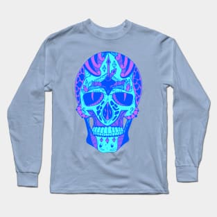 Blue Time Skull Long Sleeve T-Shirt